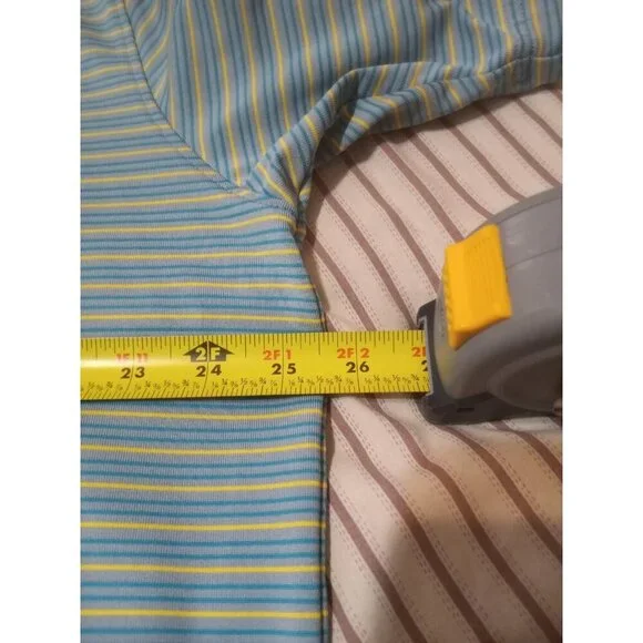 Under Armour UA Heatgear S/S Polo Golf Shirt Men’s 2XL Blue Yellow Striped - Picture 11 of 12